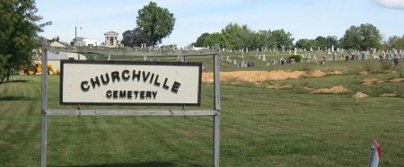 Churchville Cemetery lower entrance sign