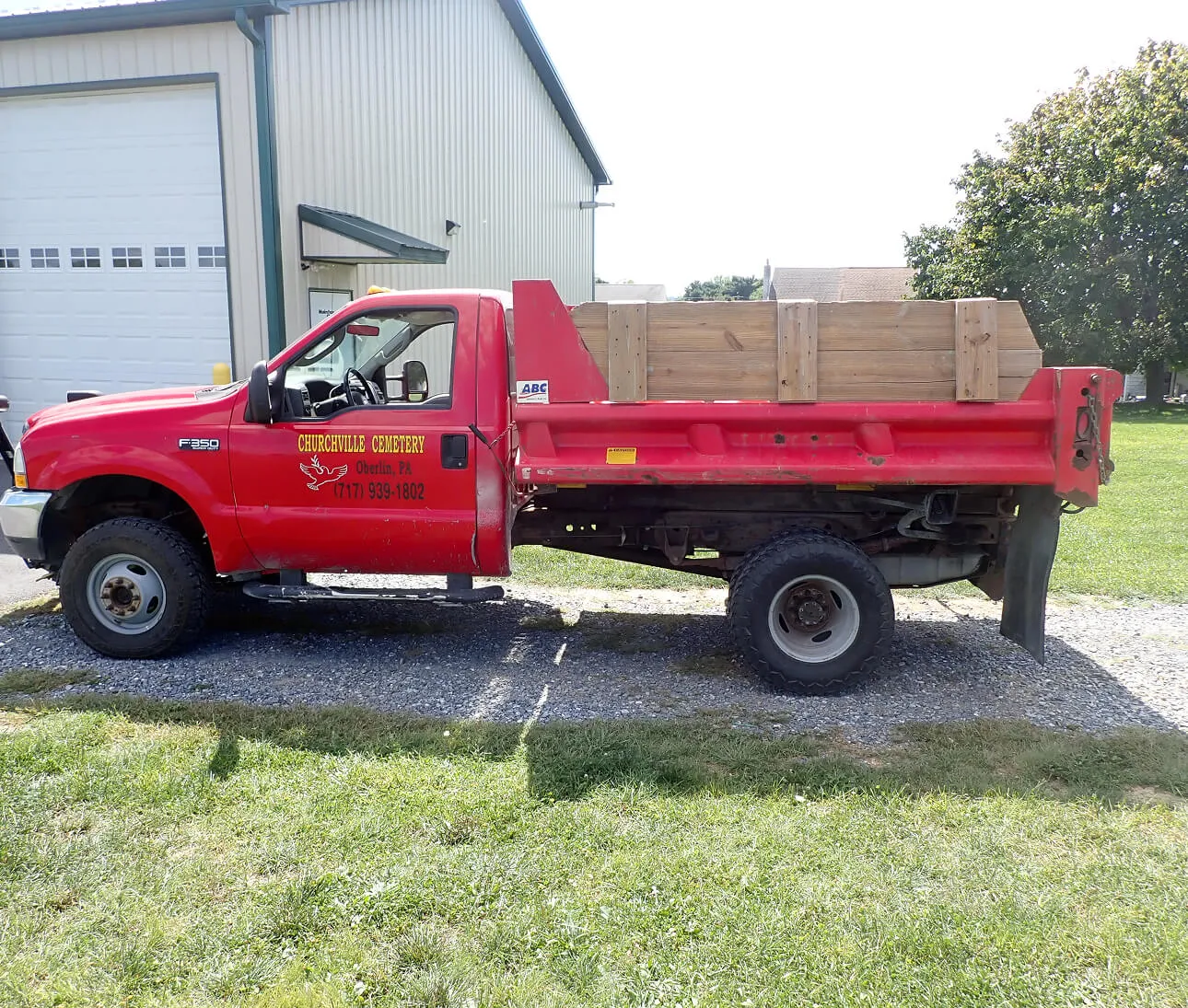 Churchville Cemetery red truck