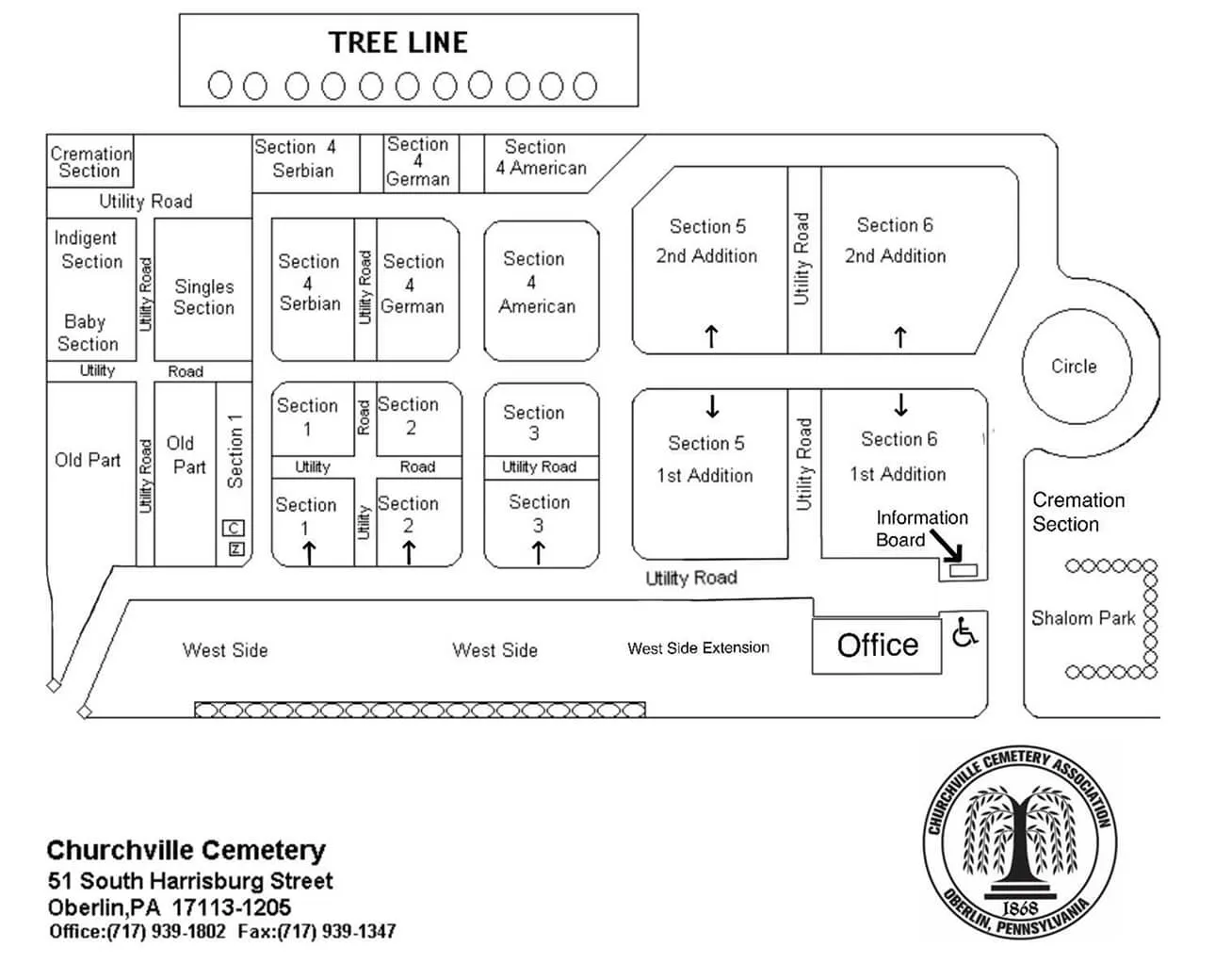 Churchville Cemetery Map